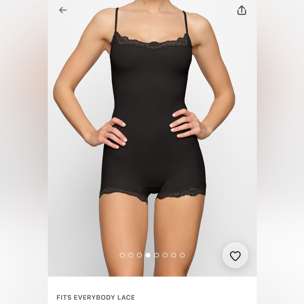 Women's Black Lace Trim Bodysuit